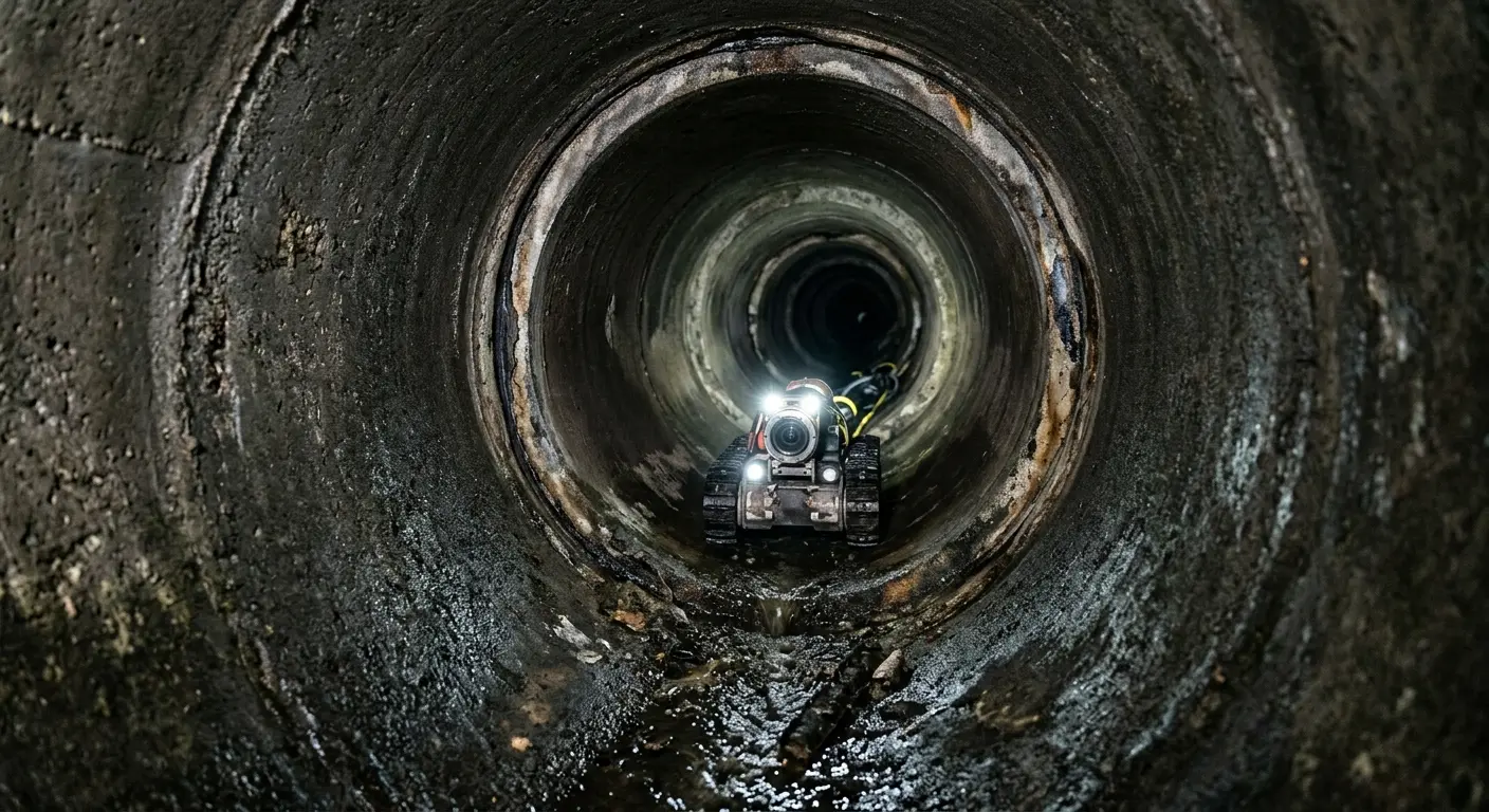 Robotic sewer camera inspecting pipe interior for Sewer Line Cleaning in St. Pete Beach